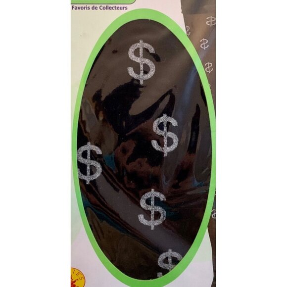 Ladies Dollar Sign Tights One Size Black Silver Sexy Stockings Costume Cosplay - Picture 3 of 8